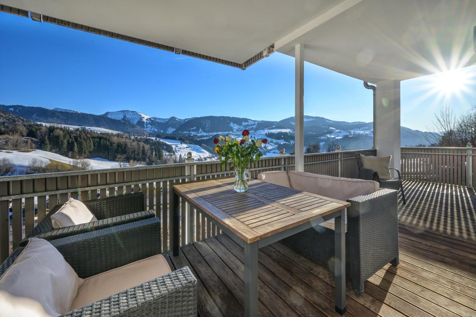 Haus "Bergblick" Ferienwohnung Hochgrat Oberstaufen Mit 2 Schlafzimmer מראה חיצוני תמונה